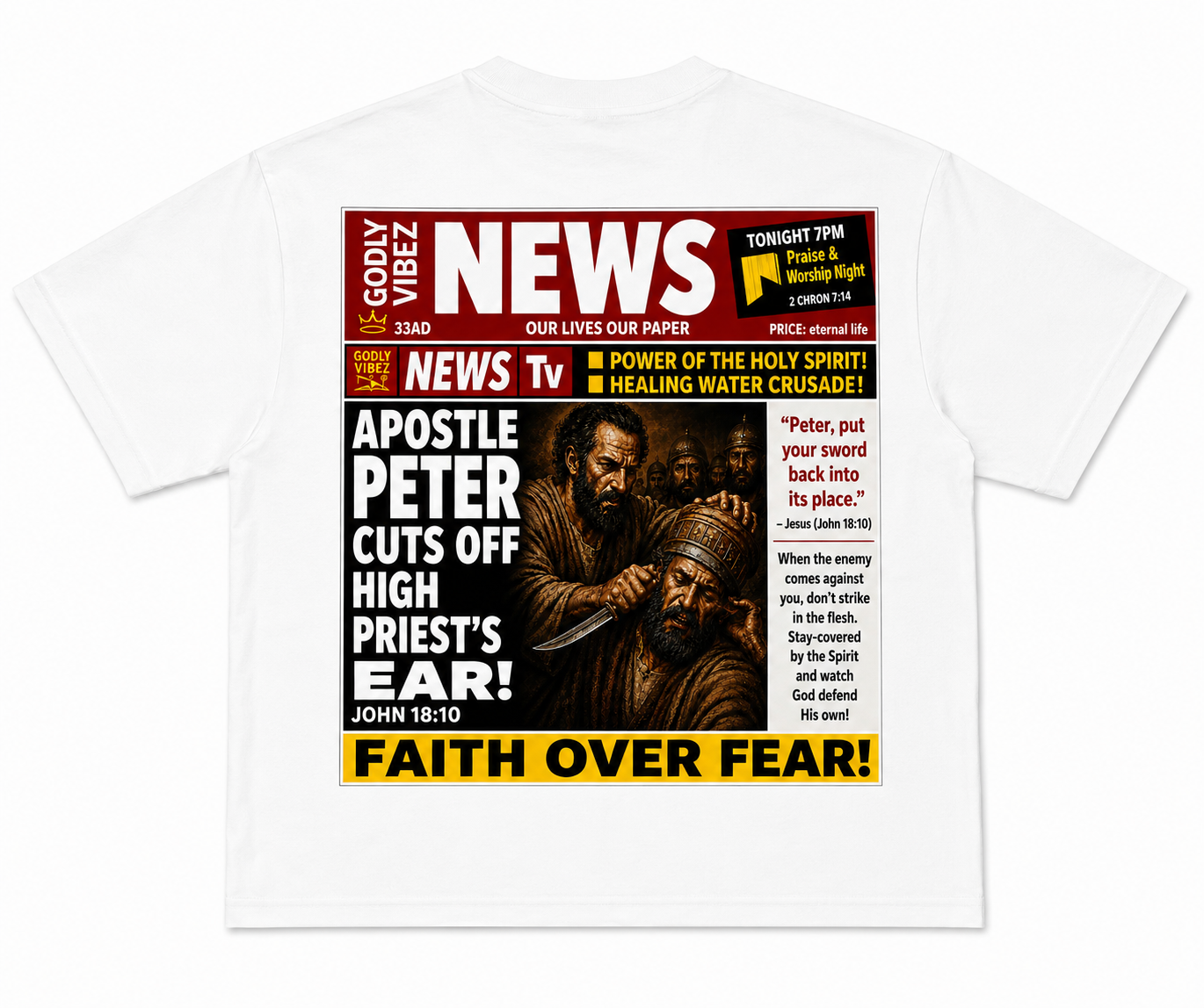 GodlyVibez News Drop Shoulder T-Shirt