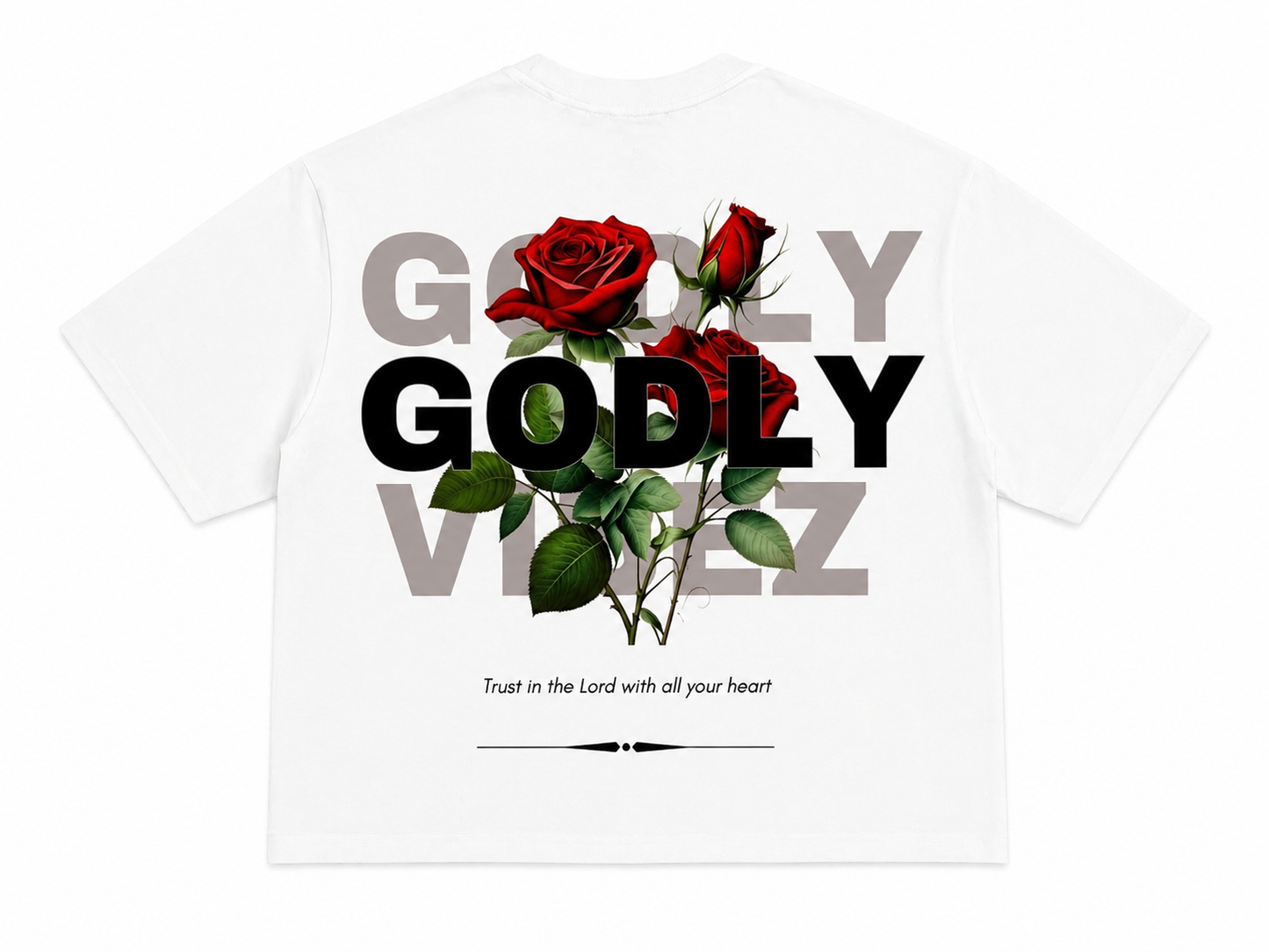 Godly Rose Unisex Drop Shoulder Crop T-Shirt