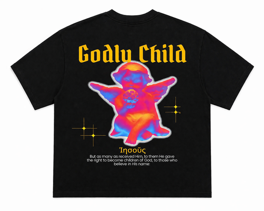 Godly Child Unisex Drop Shoulder Crop T-Shirt