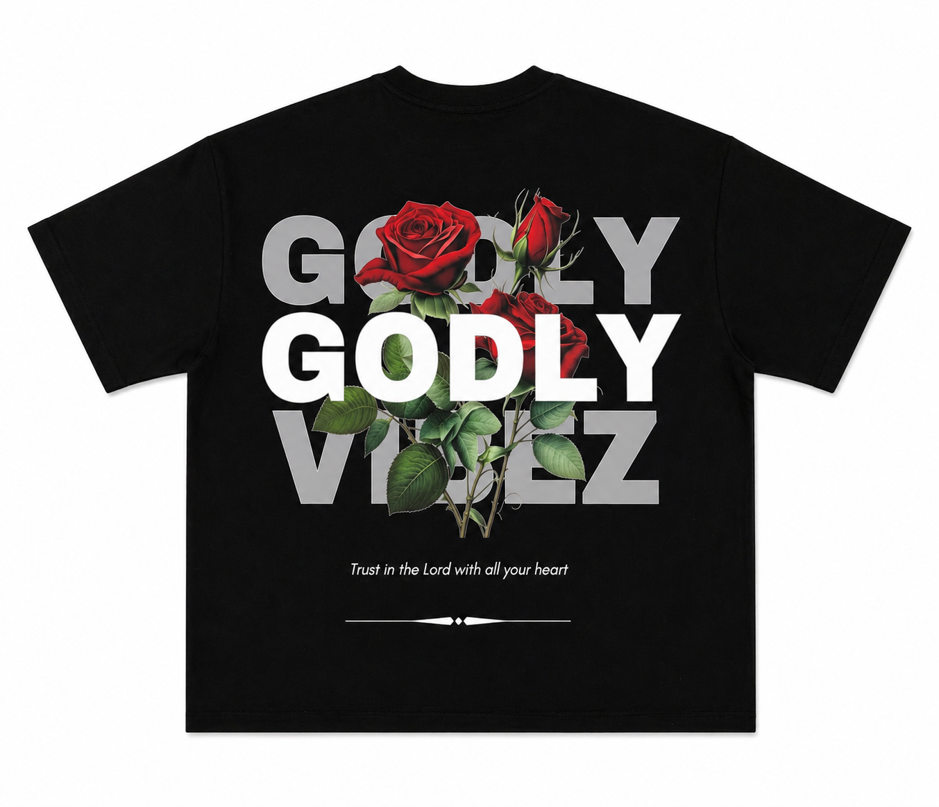 Godly Rose Unisex Drop Shoulder Crop T-Shirt